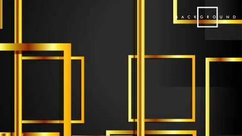 Vector Modern Abstract Squares Backgrounds . with a black and gold color grad Stock Illustration