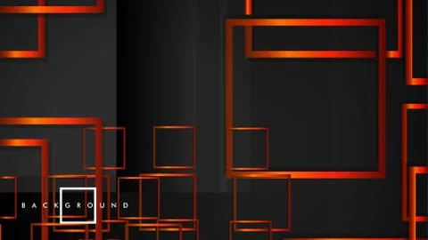 Vector Modern Abstract Squares Backgrounds . with a black orange gradient. ep Stock Illustration
