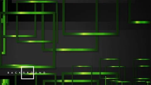 Vector Modern Abstract Squares Backgrounds . with a black and green metal col Illustrazione stock