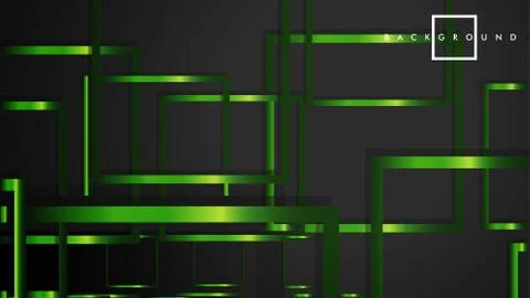 Vector Modern Abstract Squares Backgrounds . with a black and green metal col Illustrazione stock