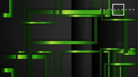 Vector Modern Abstract Squares Backgrounds . with a black and green metal col Stock Illustration