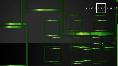 Vector Modern Abstract Squares Backgrounds . with a black and green metal col 스톡 일러스트