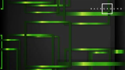 Vector Modern Abstract Squares Backgrounds . with a black and green metal col Stock Illustration