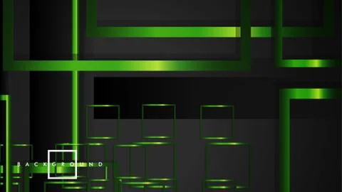 Vector Modern Abstract Squares Backgrounds . with a black and green metal col Stock Illustration