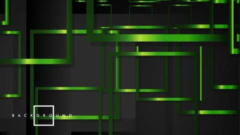 Vector Modern Abstract Squares Backgrounds . with a black and green metal col 스톡 일러스트