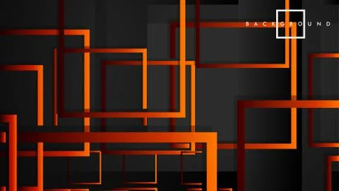 Vector Modern Abstract Squares Backgrounds . with a black red orange gradient Illustrazione stock
