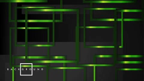 Vector Modern Abstract Squares Backgrounds . with a black and green metal col Stock Illustration