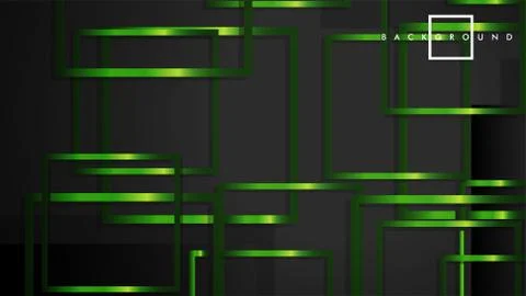 Vector Modern Abstract Squares Backgrounds . with a black and green metal col 스톡 일러스트