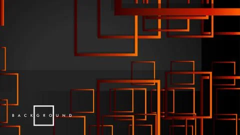 Vector Modern Abstract Squares Backgrounds . with a black red orange gradient Illustrazione stock