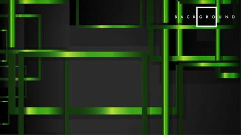 Vector Modern Abstract Squares Backgrounds . with a black and green metal col Stock Illustration