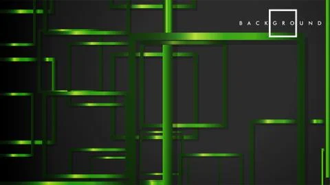 Vector Modern Abstract Squares Backgrounds . with a black and green metal col Stock Illustration