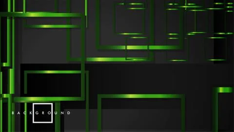 Vector Modern Abstract Squares Backgrounds . with a black and green metal col Stock Illustration