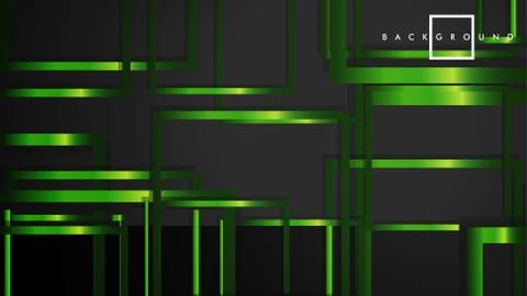 Vector Modern Abstract Squares Backgrounds . with a black and green metal col Stock Illustration