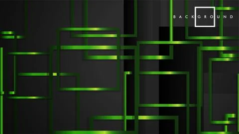 Vector Modern Abstract Squares Backgrounds . with a black and green metal col Stock Illustration