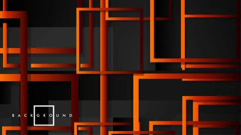 Vector Modern Abstract Squares Backgrounds . with a black red orange gradient Stock Illustration