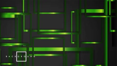 Vector Modern Abstract Squares Backgrounds . with a black and green metal col Stock Illustration