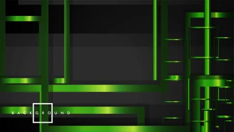 Vector Modern Abstract Squares Backgrounds . with a black and green metal col Stock Illustration