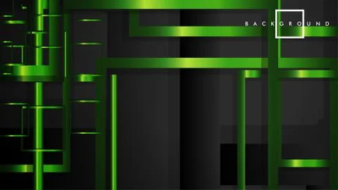 Vector Modern Abstract Squares Backgrounds . with a black and green metal col Stock Illustration