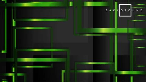 Vector Modern Abstract Squares Backgrounds . with a black and green metal col Stock Illustration
