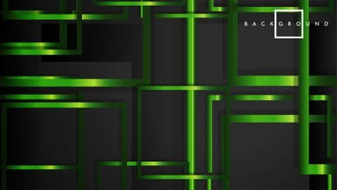 Vector Modern Abstract Squares Backgrounds . with a black and green metal col Stock Illustration