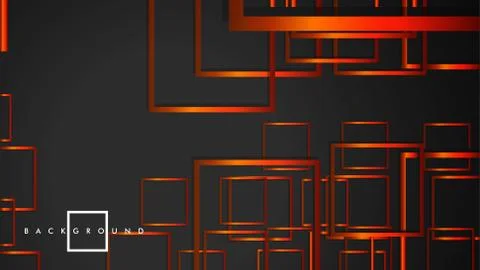 Vector Modern Abstract Squares Backgrounds . with a black orange gradient. ep Ilustración de archivo