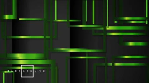 Vector Modern Abstract Squares Backgrounds . with a black and green metal col Stock Illustration