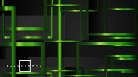 Vector Modern Abstract Squares Backgrounds . with a black and green metal col Stock Illustration