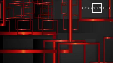 Vector Modern Abstract Squares Backgrounds . with a black and red metal color Stock Illustration