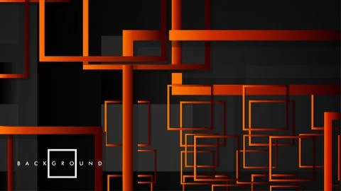 Vector Modern Abstract Squares Backgrounds . with a black red orange gradient Ilustración de archivo