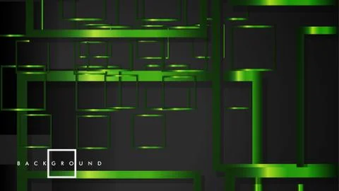 Vector Modern Abstract Squares Backgrounds . with a black and green metal col Stock Illustration