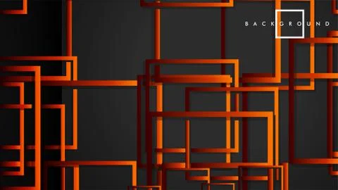 Vector Modern Abstract Squares Backgrounds . with a black red orange gradient Ilustración de archivo