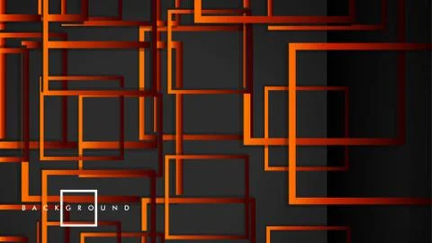 Vector Modern Abstract Squares Backgrounds . with a black red orange gradient Stock Illustration