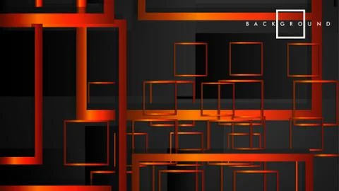 Vector Modern Abstract Squares Backgrounds . with a black orange gradient. ep Ilustración de archivo