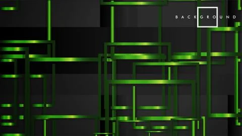 Vector Modern Abstract Squares Backgrounds . with a black and green metal col Illustrazione stock