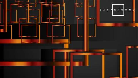 Vector Modern Abstract Squares Backgrounds . with a black and metal color gra Stock Illustration