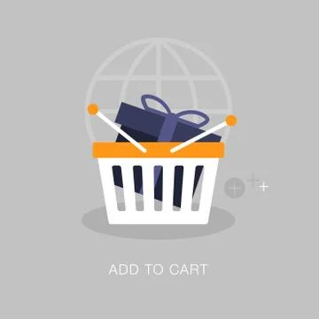 Vector modern add to cart concept illustration Stock Illustration