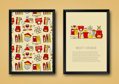 Vector modern background of flat online education Stock Illustration