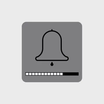 Vector modern bell icon with a volume scale. Stock Illustration
