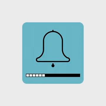 Vector modern bell icon with a volume scale. Stock Illustration