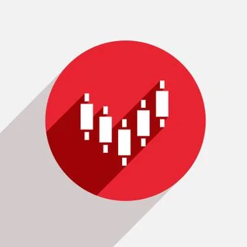 Vector modern binary options red circle icon Illustrazione stock