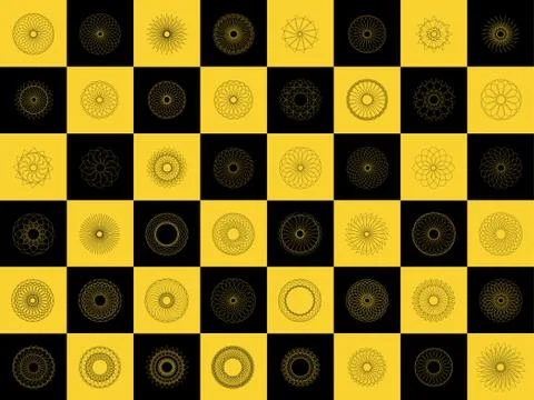 Vector modern black and yellow geometric shape Stock Illustration