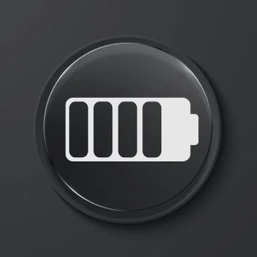 Vector modern black glass circle icon. 库存插图