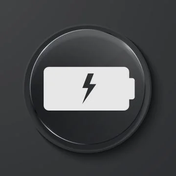 Vector modern black glass circle icon. 库存插图