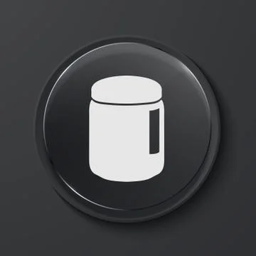 Vector modern black glass circle icon. Stock Illustration