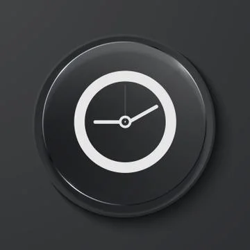 Vector modern black glass circle icon. Illustrazione stock