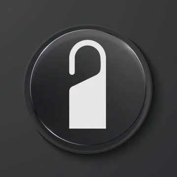 Vector modern black glass circle icon. 库存插图