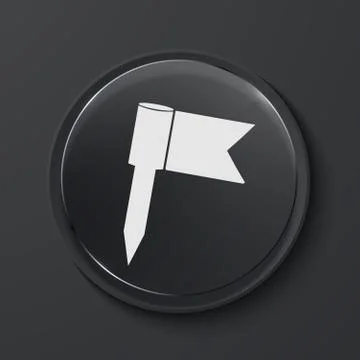 Vector modern black glass circle icon. Stock Illustration