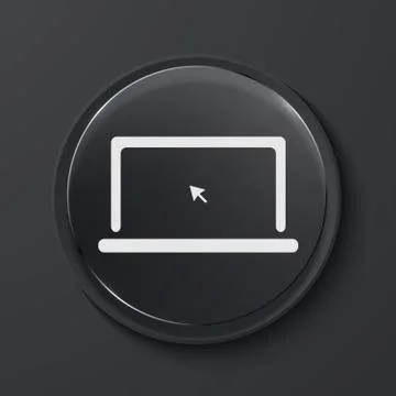 Vector modern black glass circle icon. Stock Illustration