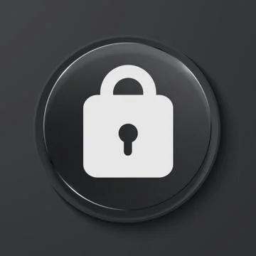 Vector modern black glass circle icon. Stock Illustration