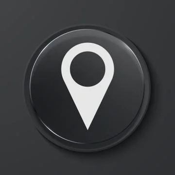 Vector modern black glass circle icon. Stock Illustration